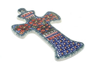 Polish Pottery Jungle Flower Cross