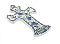 Polish Pottery Blue Tulip Cross
