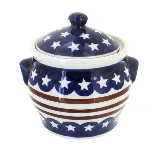 Polish Pottery Stars & Stripes Small Canister