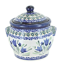 Polish Pottery Blue Tulip Small Canister
