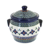 Polish Pottery Mosaic Flower Small Canister