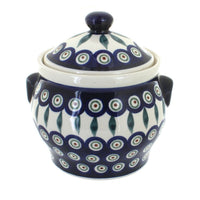 Polish Pottery Peacock Medium Canister
