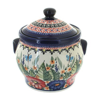 Polish Pottery Floral Butterfly Medium Canister