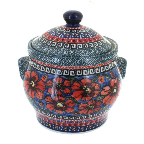 Polish Pottery Jungle Flower Medium Canister