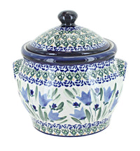 Polish Pottery Blue Tulip Medium Canister