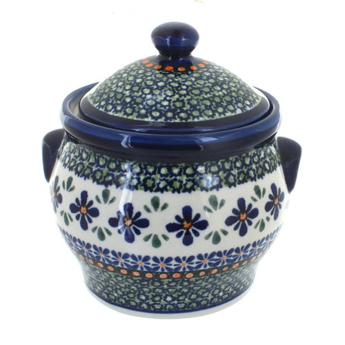 Polish Pottery Mosaic Flower Medium Canister