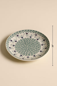 Sage Floral Dinner Plate Polish Pottery
