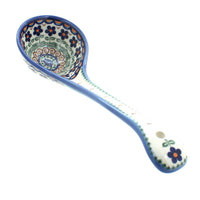 Polish Pottery Aztec Flower Soup Ladle