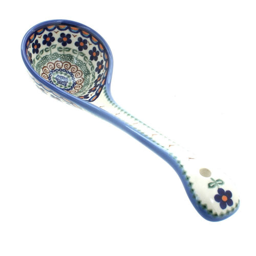 Polish Pottery Aztec Flower Soup Ladle