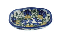 Polish Pottery Pansies Soap Dish