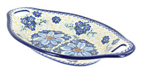 Polish Pottery Daisy Surprise Bread Tray with Handles