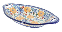 Polish Pottery Butterfly Bread Tray with Handles