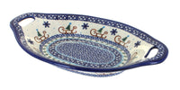 Polish Pottery Noel Nights Bread Tray with Handles