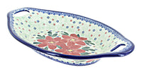 Polish Pottery Pointsettia Bread Tray with Handles