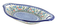 Polish Pottery Garden of Eden Bread Tray with Handles
