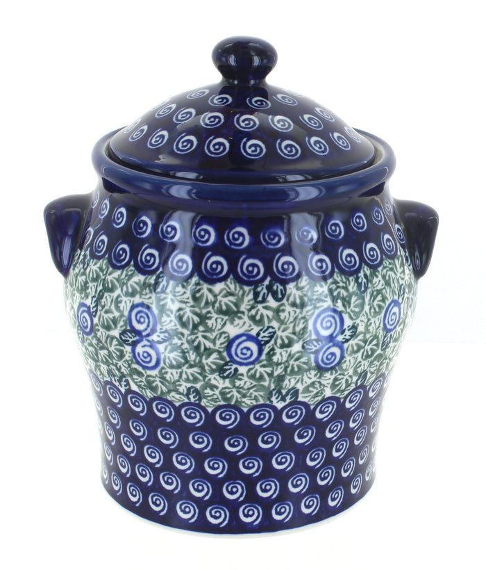 Polish Pottery Seaside Swirl Large Canister