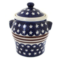 Polish Pottery Stars & Stripes Large Canister