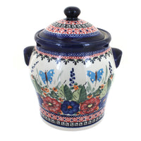 Polish Pottery Floral Butterfly Large Canister