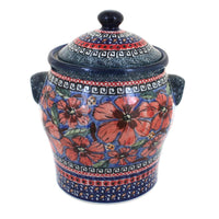 Polish Pottery Jungle Flower Large Canister