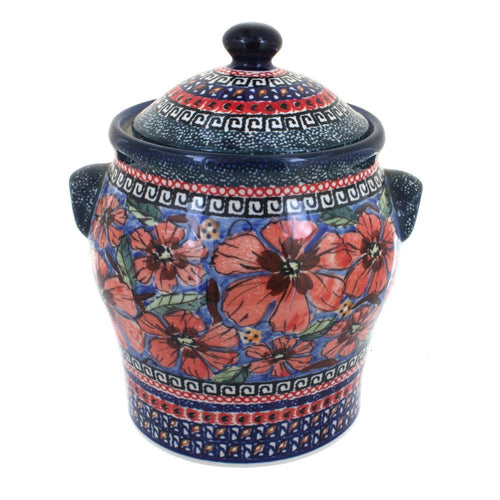 Polish Pottery Jungle Flower Large Canister