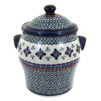 Polish Pottery Mosaic Flower Large Canister