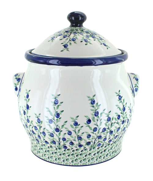 Polish Pottery Porcelain Vine Cookie Jar