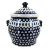Polish Pottery Peacock Cookie Jar