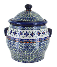 Polish Pottery Mosaic Flower Cookie Jar