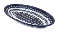 Polish Pottery Flowering Peacock Small Oval Platter