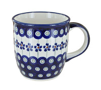 Polish Pottery Flowering Peacock Plain Coffee Mug