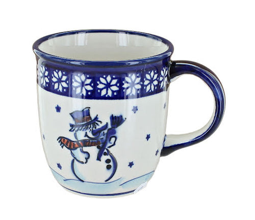 Polish Pottery Frosty Friend Plain Coffee Mug