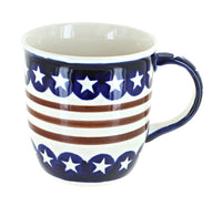Polish Pottery Stars & Stripes Plain Coffee Mug