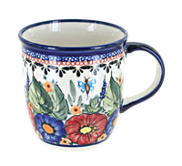 Polish Pottery Floral Butterfly Plain Coffee Mug