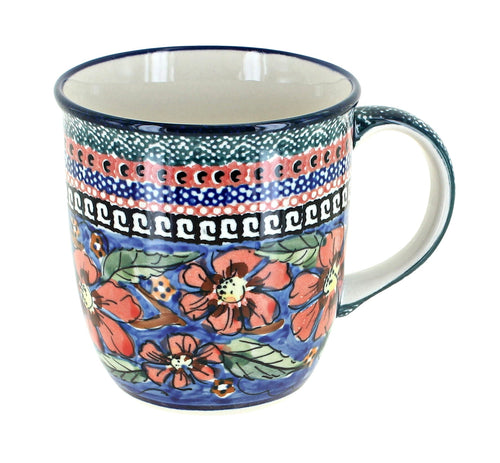 Polish Pottery Jungle Flower Plain Coffee Mug