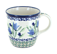 Polish Pottery Blue Tulip Plain Coffee Mug