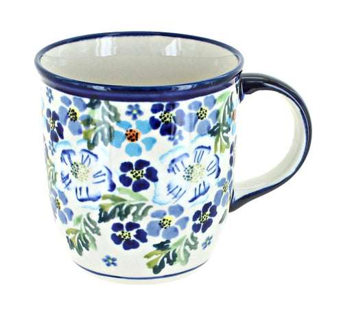 Polish Pottery Vintage Violet Plain Coffee Mug