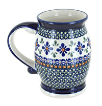 Polish Pottery Mosaic Flower Beer Mug