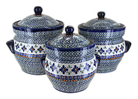 Polish Pottery Mosaic Flower Large Canister Set