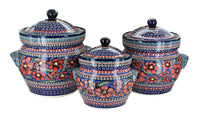 Polish Pottery Jungle Flower Large Canister Set