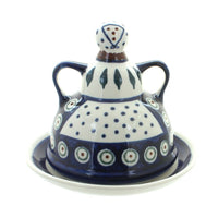 Polish Pottery Peacock Small Cheese Lady