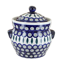 Polish Pottery Peacock Small Container