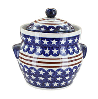 Polish Pottery Stars & Stripes Small Container