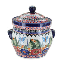 Polish Pottery Floral Butterfly Small Canister