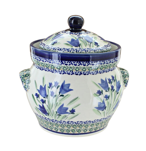Polish Pottery Blue Tulip Small Container