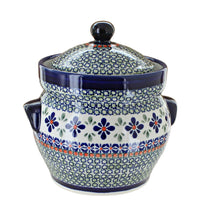 Polish Pottery Mosaic Flower Small Container