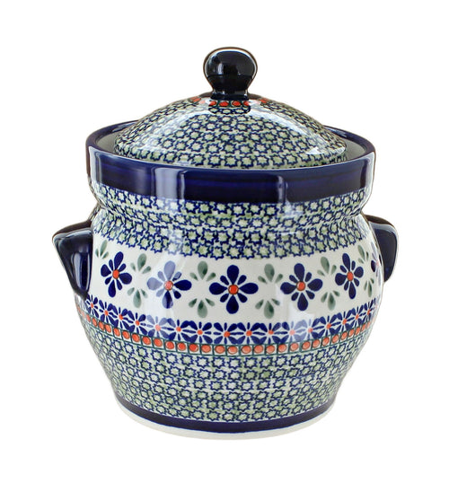 Polish Pottery Mosaic Flower Small Container