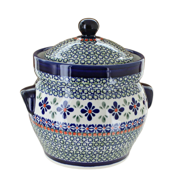 Polish Pottery Mosaic Flower Small Container