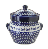 Polish Pottery Flowering Peacock Medium Container