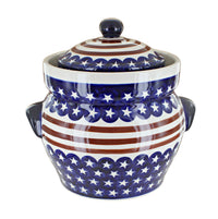 Polish Pottery Stars & Stripes Medium Container