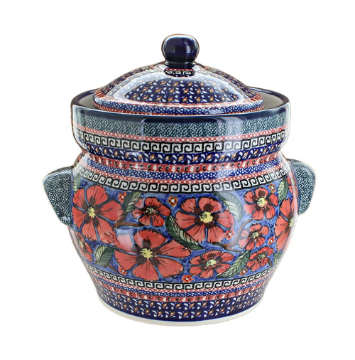 Polish Pottery Jungle Flower Medium Container